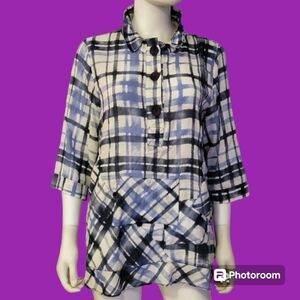 3/$30 TERRA SJ Apparel Artsy Convertible Shapeable Collar Tunic